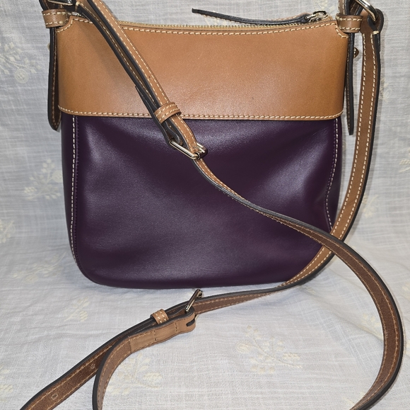 Dooney & Bourke Leather Crossbody In Plum - Picture 6 of 7
